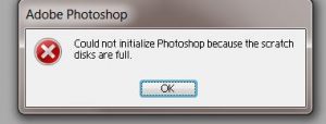 Could not initialize photoshop because of a disk error что делать